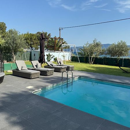 Zoza Luxury Villa Isthmia By The Sea With Private Pool Kalamaki  Luaran gambar