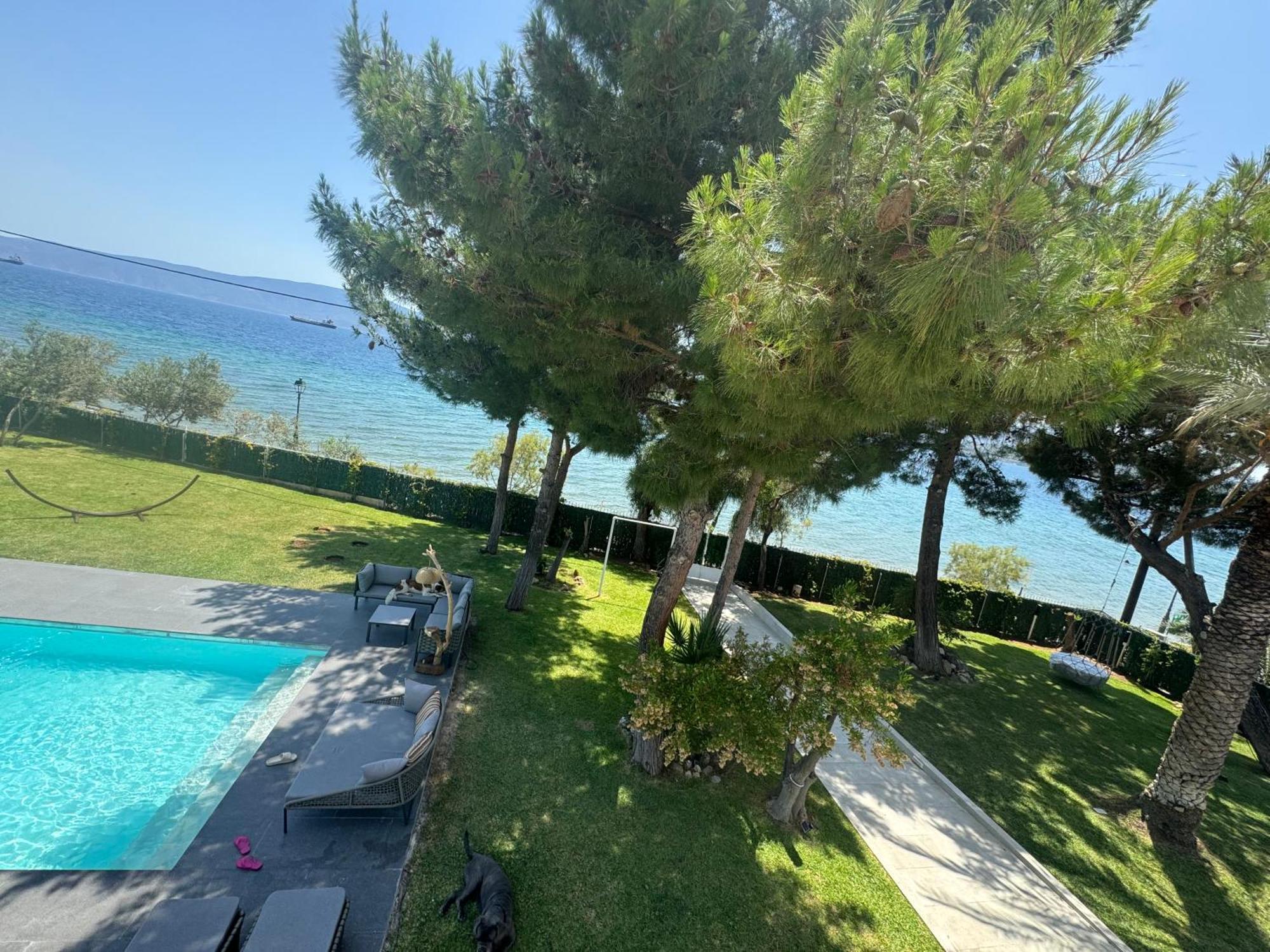 Zoza Luxury Villa Isthmia By The Sea With Private Pool Kalamaki  Luaran gambar