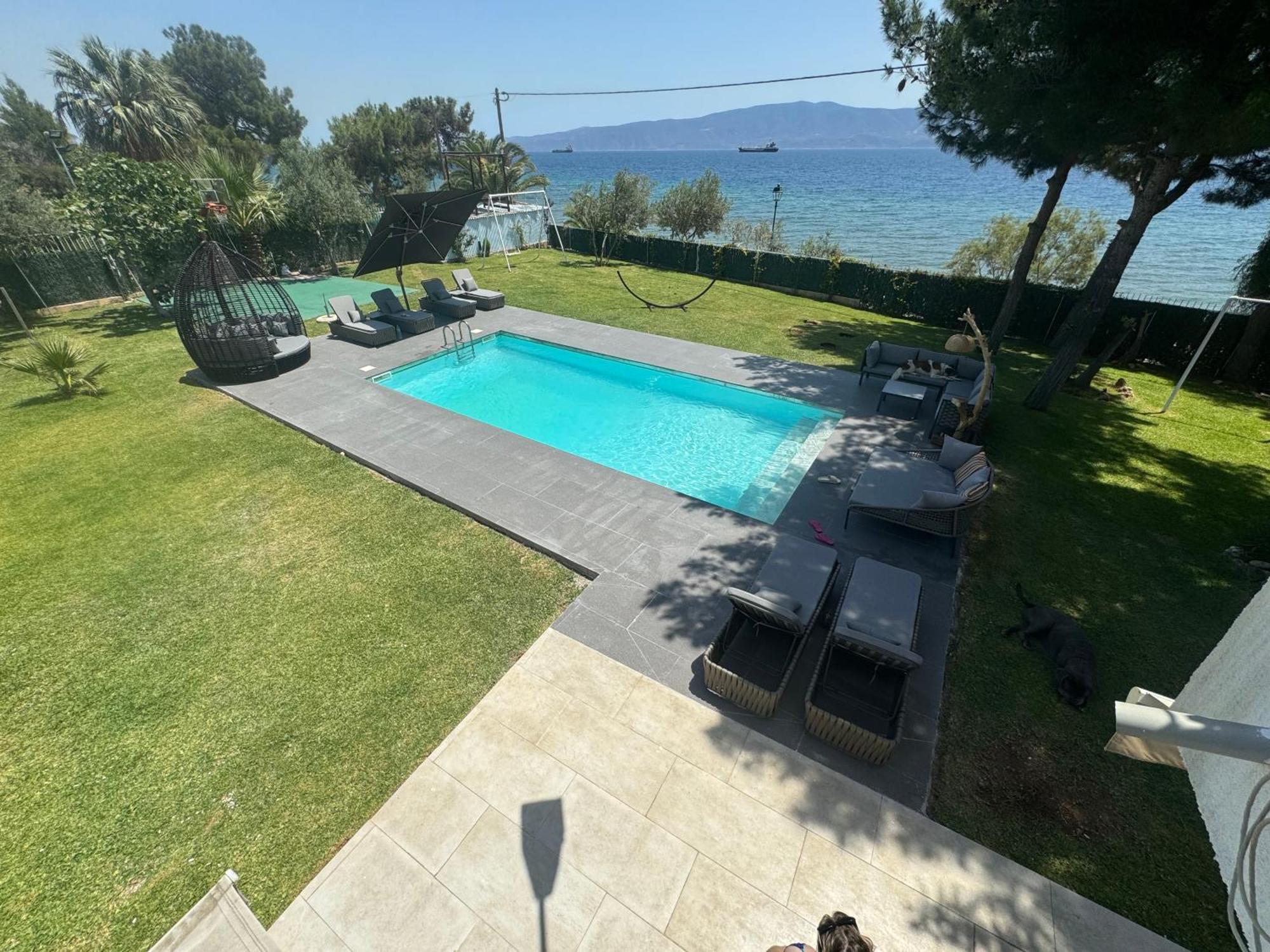 Zoza Luxury Villa Isthmia By The Sea With Private Pool Kalamaki  Luaran gambar