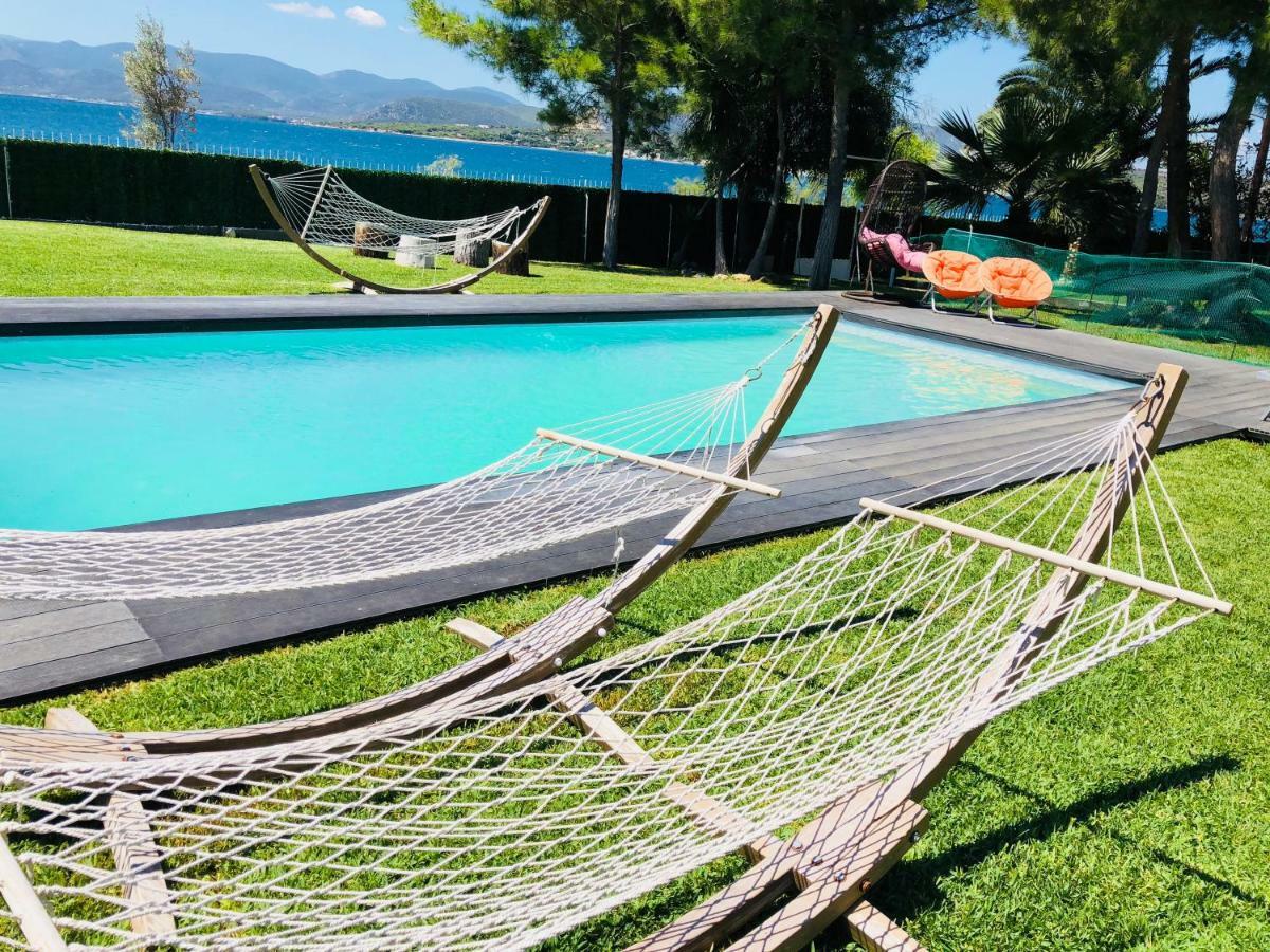 Zoza Luxury Villa Isthmia By The Sea With Private Pool Kalamaki  Luaran gambar