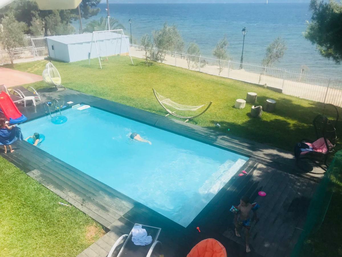 Zoza Luxury Villa Isthmia By The Sea With Private Pool Kalamaki  Luaran gambar